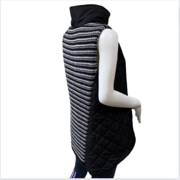 Bass Black Puffer Vest with Knit Back, M - Picture 1 of 16